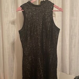 NWT Dress the Population Black Sequin Backless Dress Size XL